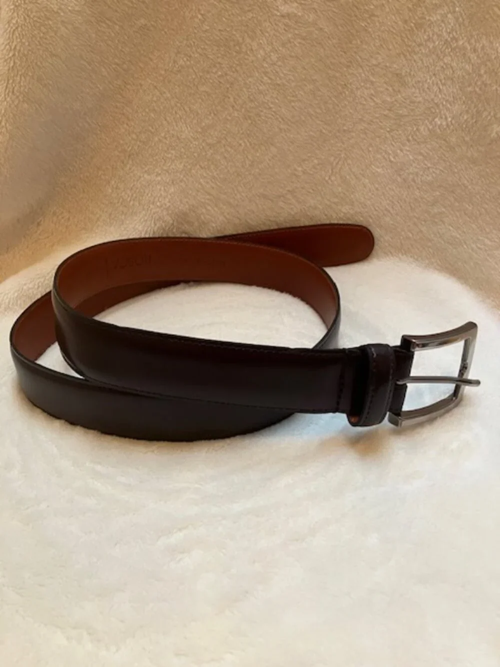 NWOT Bosca Dark Brown leather belt size 38
